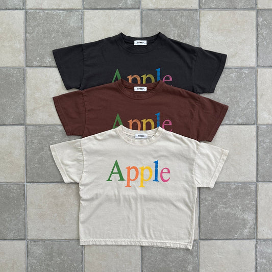 Kids SS25 APPLE Short Sleeve Loose Fit Top (2-7y) - 2 Colors - AT NOON STORE