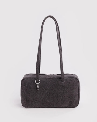 BAGGU Nylon Bowler Bag - Washed Black Denim
