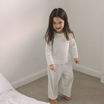 Toddler Mel SP26 Floral Pointelle Long Sleeve Tee and Wide Pants Set (1-8y) - 2 Colors - AT NOON STORE