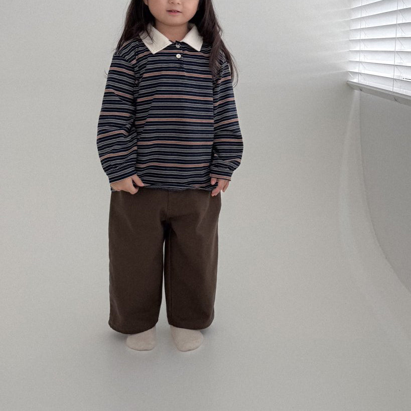 Toddler Bella F25 Collared Stripe Long Sleeve Top (1-6y) - 2 Colors