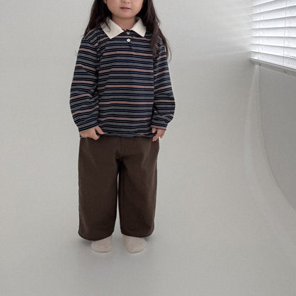 Toddler Bella F25 Collared Stripe Long Sleeve Top (1-6y) - 2 Colors