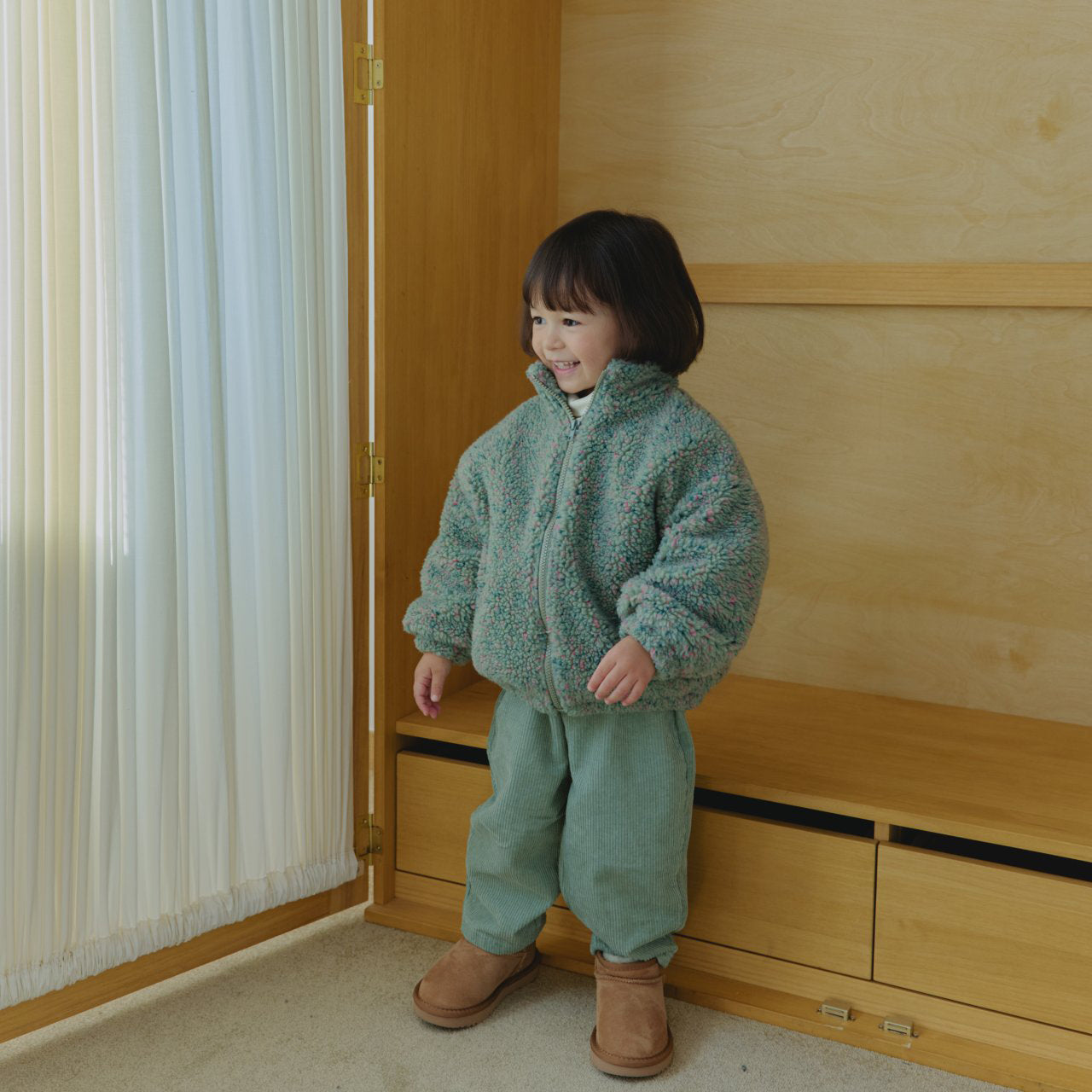 Toddler Land W25 Sherpa Mock Neck Zip-Up Jacket (1-6y) - 3 Colors