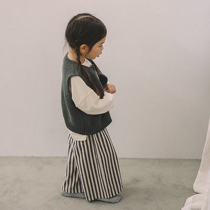 Toddler Mel SP26 Stripe Wide Pull-On Pants (1-8y) - 2 Colors - AT NOON STORE