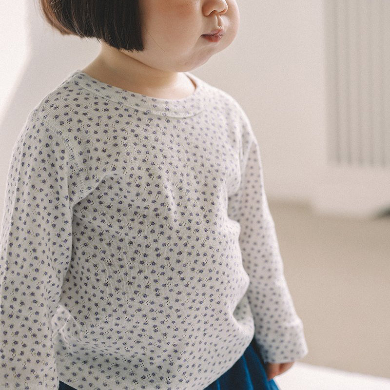 Toddler Mel SP26 Floral Pointelle Long Sleeve Tee (1-8y) - 3 Colors - AT NOON STORE