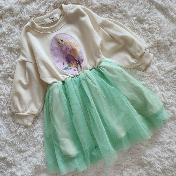 Toddler Puff Sleeve Princess Tulle Dress (15m-7y) - 3 Colors
