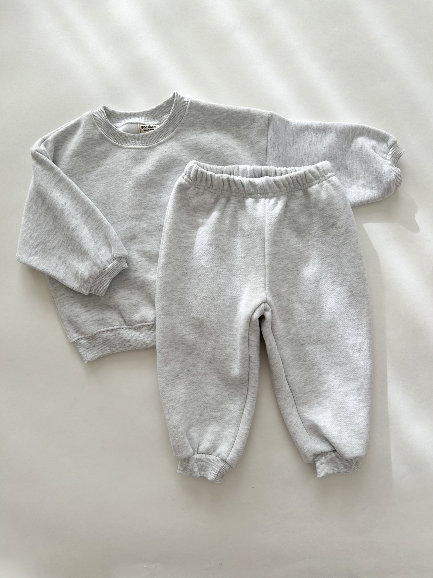 Kids Soy W24 Warm Brushed Cotton Sweatshirt and Jogger Pants Set (1-9y) - 10Colors