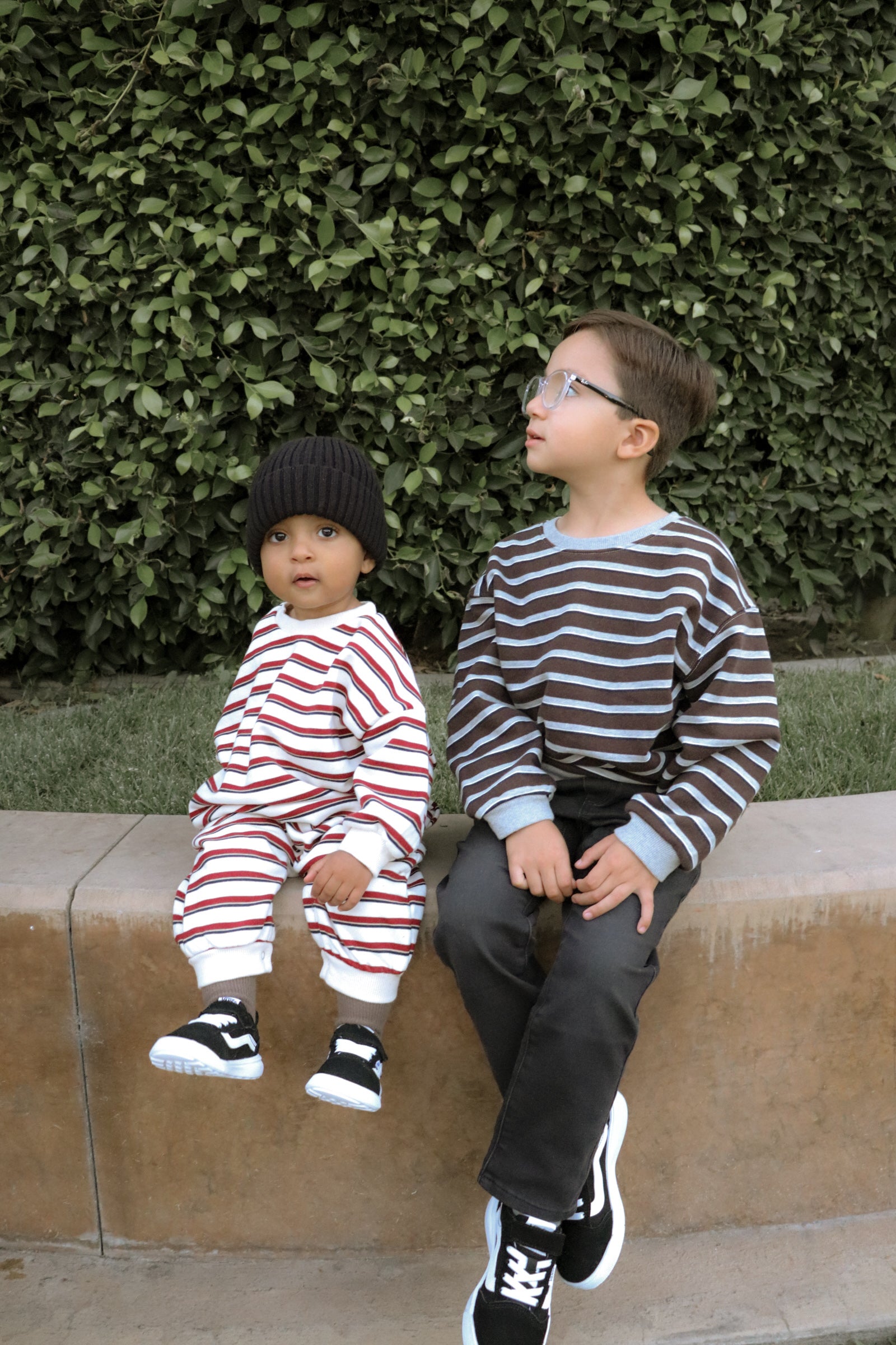 [At Noon Original Design] Kids Soft French Terry Cotton Stripe Sweatshirt (6m-7y) - 4 Colors - AT NOON STORE