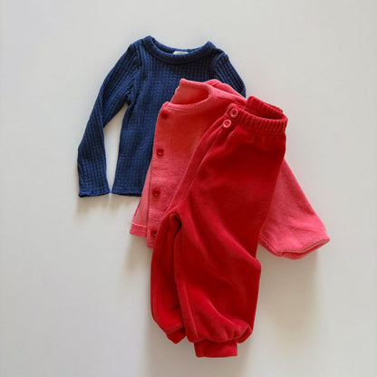 Toddler F26 Button Front Velour Jogger Pants  (1-6y) - 4 Colors