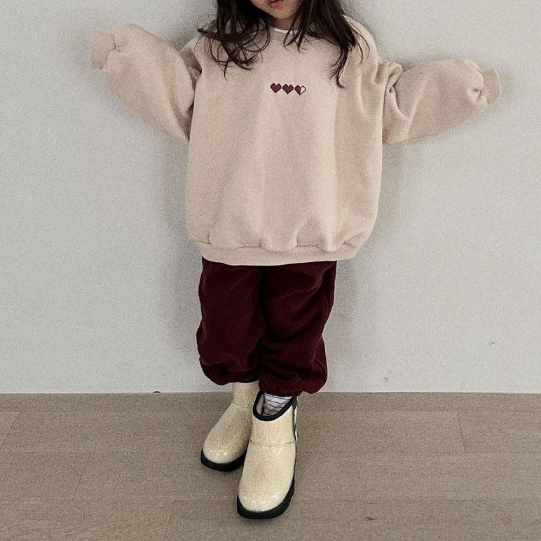 Toddler Loading Heart Embroidery Sweatshirt (2-3, 5-6y) - 3colors - AT NOON STORE