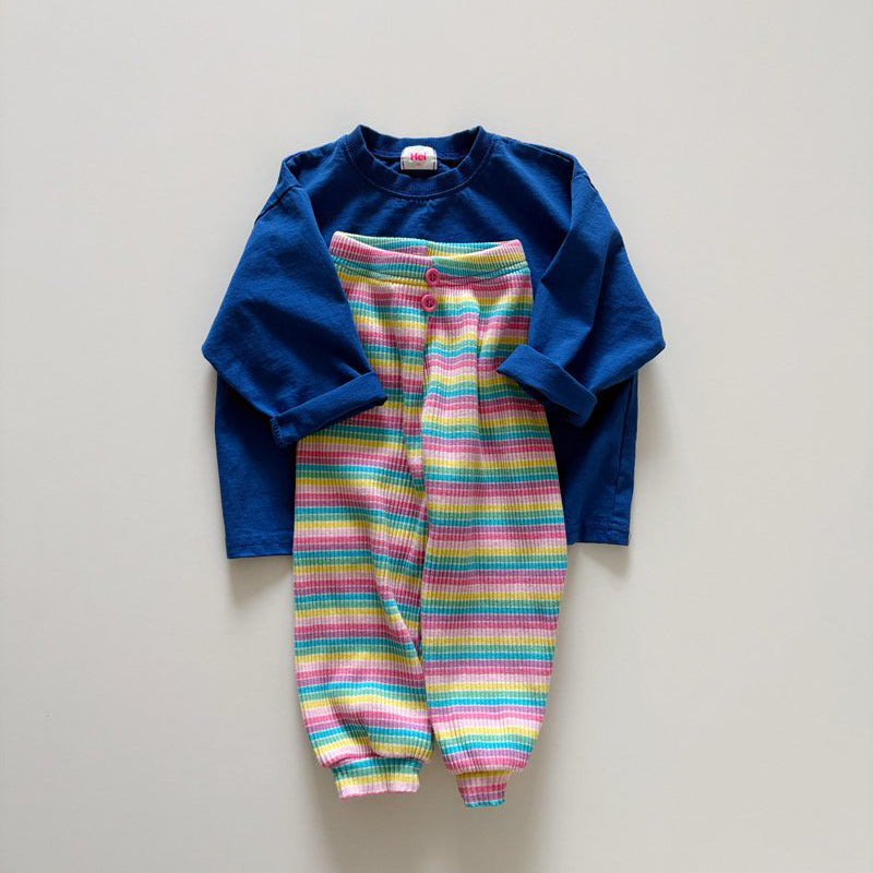 Toddler SP26 Basic Long Sleeve Loose Fit Top  (1-6y) - Blue - AT NOON STORE