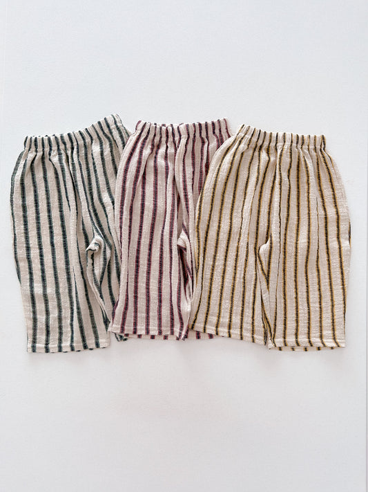 Kids Soy SS26 Stripe Cotton Summer Pants (1-6y) - 3 Colors - AT NOON STORE