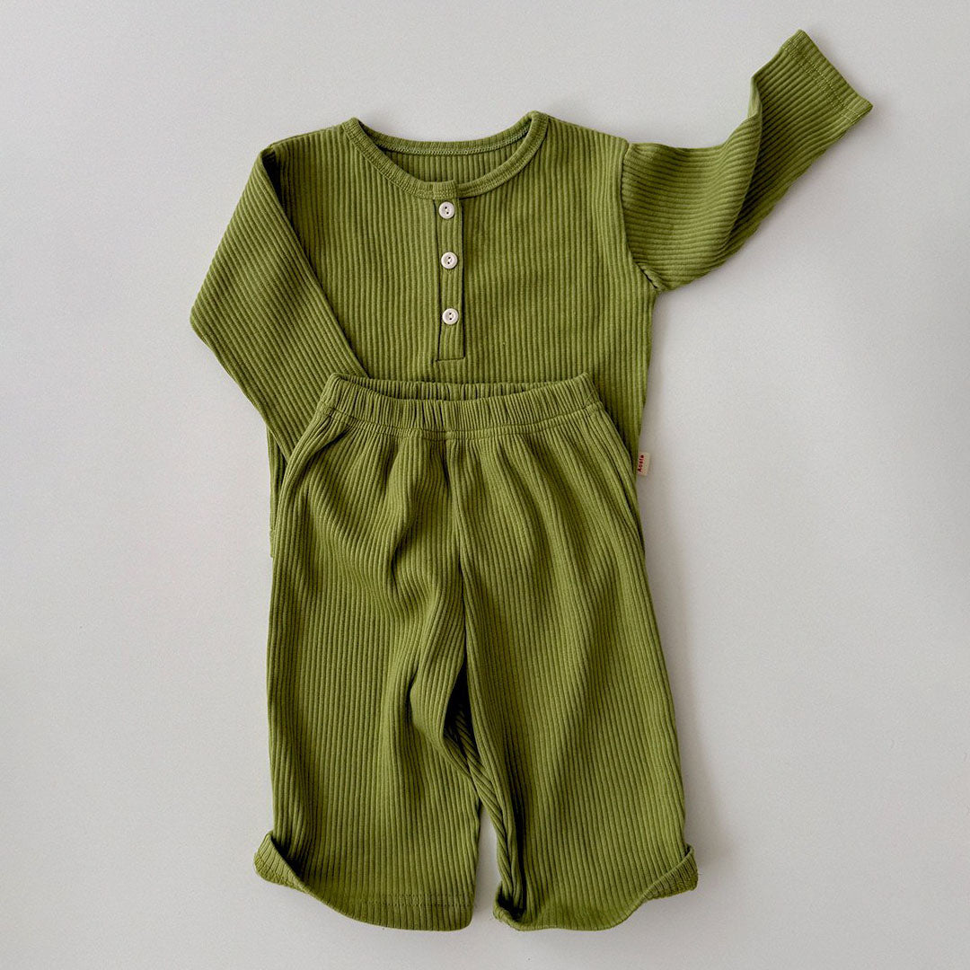 Baby/Toddler Aosta F26 RIbbed Henry Neck Long Sleeve Top (3m-5y) - 4 Colors