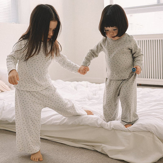 Toddler Mel SP26 Floral Pointelle Long Sleeve Tee and Wide Pants Set (1-8y) - 2 Colors - AT NOON STORE