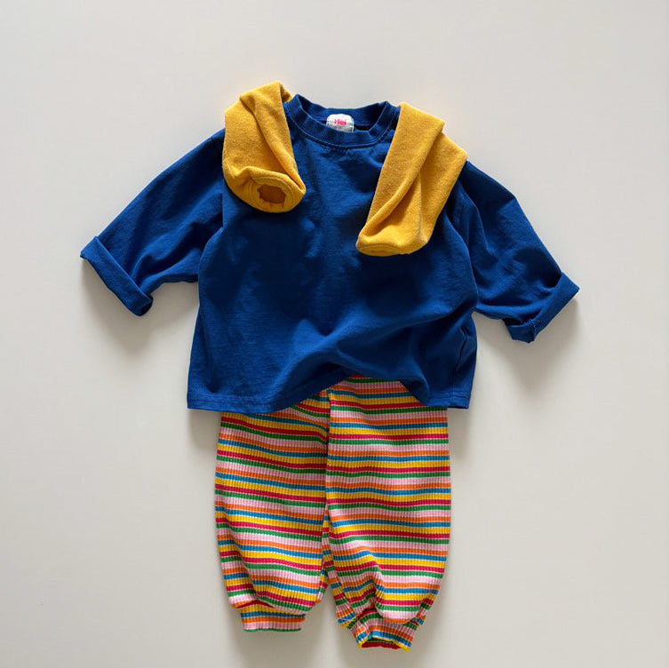 Toddler SP26 Basic Long Sleeve Loose Fit Top  (1-6y) - Blue - AT NOON STORE