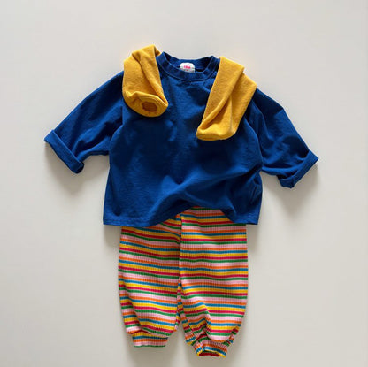 Toddler SP26 Basic Long Sleeve Loose Fit Top  (1-6y) - Blue - AT NOON STORE