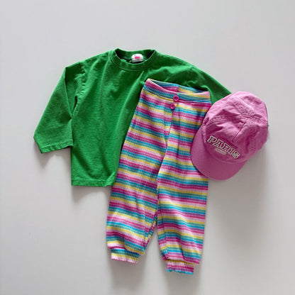 Toddler SP26 Multicolor Stripe Ribbed Jogger Pants (1-6y) - 2 Colors - AT NOON STORE