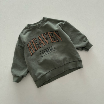 Kids Adult 'Heaven Made' Garment Dyed Long Sleeve Sweatshirt (1-7y, Adult) - 3 Colors