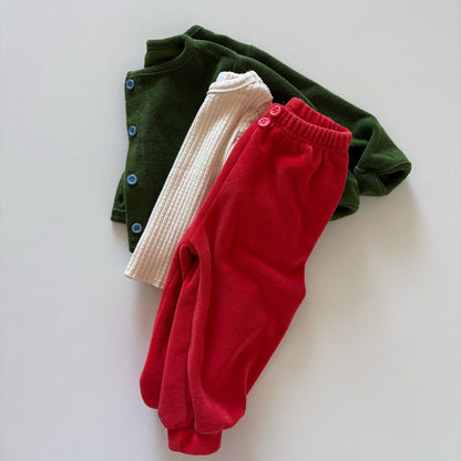 Toddler F26 Button Front Velour Jogger Pants  (1-6y) - 4 Colors