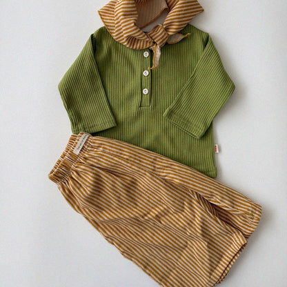 Baby/Toddler Aosta F26 RIbbed Henry Neck Long Sleeve Top (3m-5y) - 4 Colors
