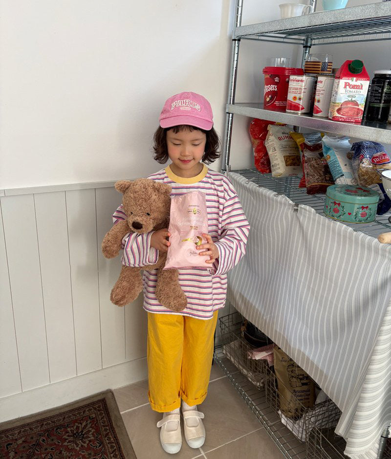 Toddler SP26 Multi Stripe Long Sleeve Loose Fit Top  (1-6y) - Pink - AT NOON STORE