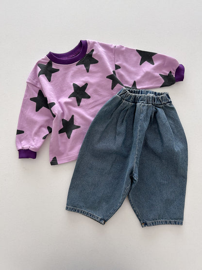 Toddler F26 Star All-Over Print Long Sleeve Top (2-9y) - Pink