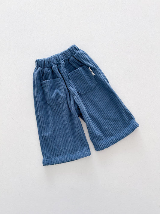 Kids W26 Fuzzy Rib Pocket Pull-On Pants (10m-8y) - Sky Blue