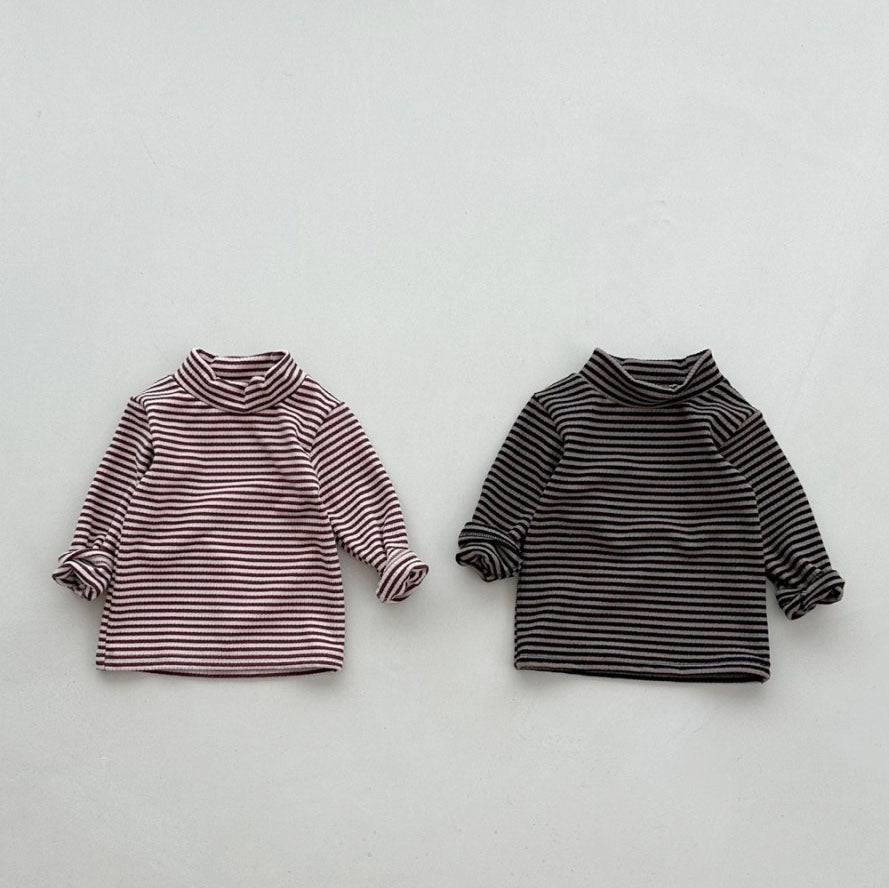 Baby W24 Stripe Mock Neck Top (4-18m) - 2 Colors