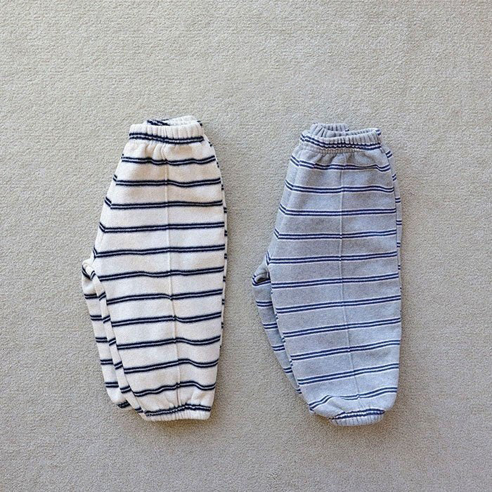 Toddler Brushed Cotton Stripe Pin-Tuck Jogger Pants  (15m-7y) -2 Colors