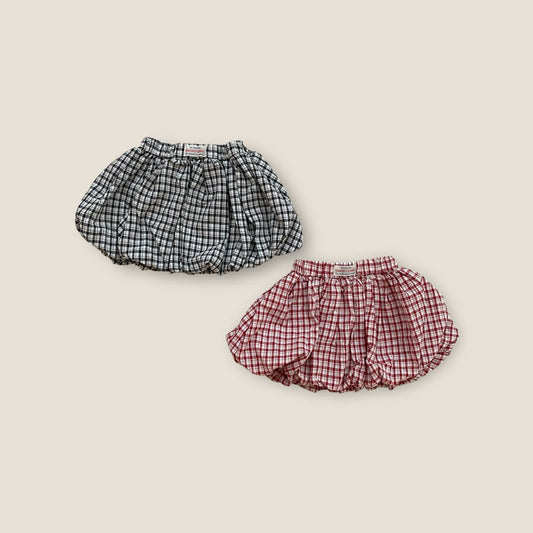 Kids F25 Plaid Balloon Skirt (2-7y) -2 Colors