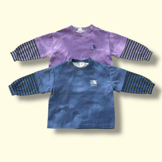Toddler SP26 Pigment Dyed Layered Long Sleeve Top (3-7y) - 2 Colors - AT NOON STORE
