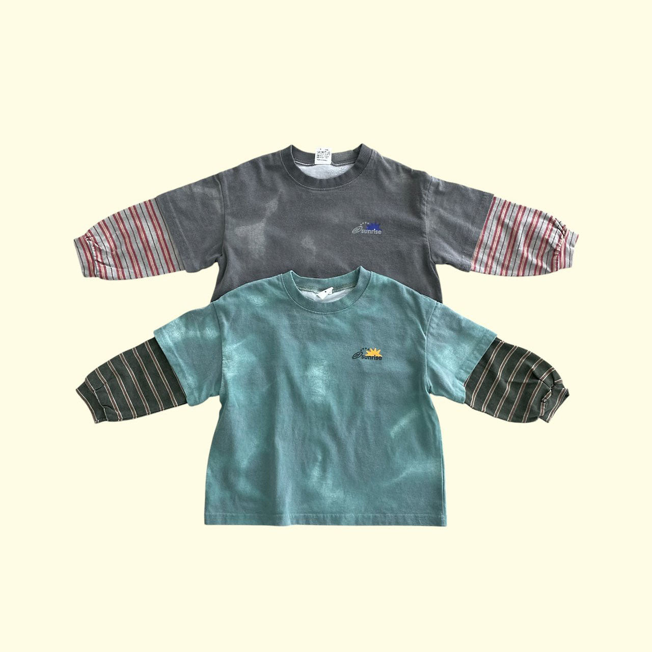 Toddler F26 Pigment Dyed Layered Long Sleeve Top (3-9y) - 2 Colors