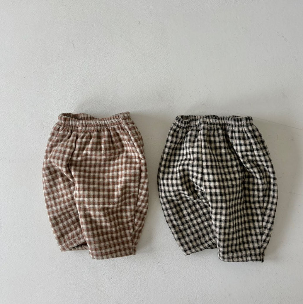 Baby Land W24 Fleece Lined Plaid Pull On Pants (4-15m) - 2 Colors