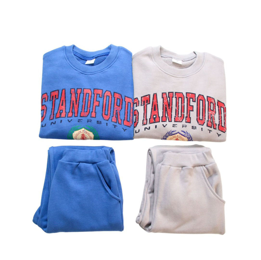 Toddler 'STANDFORD' Sweatshirt and Jogger Pants Set (3-8y) - 2 Colors