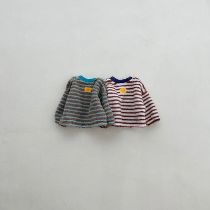 Toddler FW26 Stripe Sherpa Long Sleeve Top (4m-6y) - 2 Colors