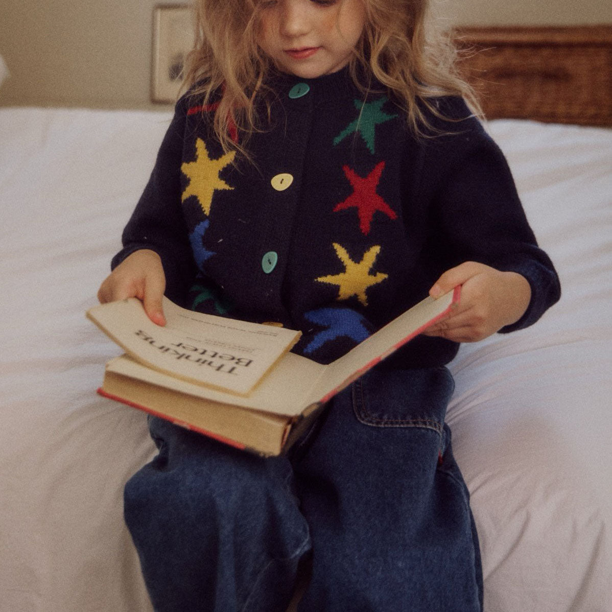 Kids F25 Star Knit Cardigan (3-7y) - Navy