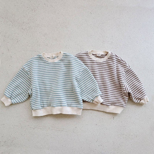 Toddler Waffle Stripe Sweatshirt (15m-7y) -2 Colors