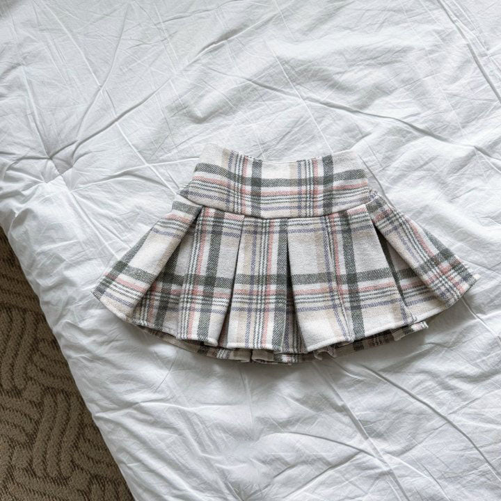 Toddler Tartan Plaid Pleated Skirt (2-4y, 6-7y)- Pink - AT NOON STORE