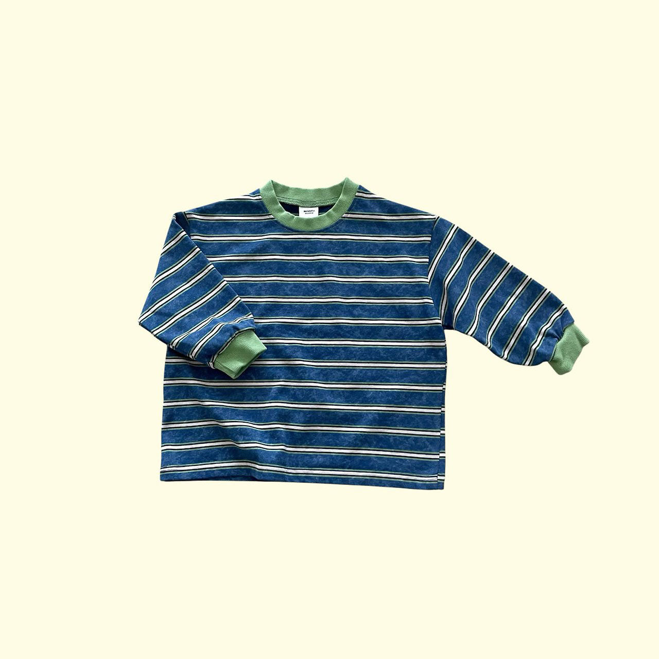 Toddler F26 Contrast Trim Stripe Long Sleeve Top (3-9y) - Navy