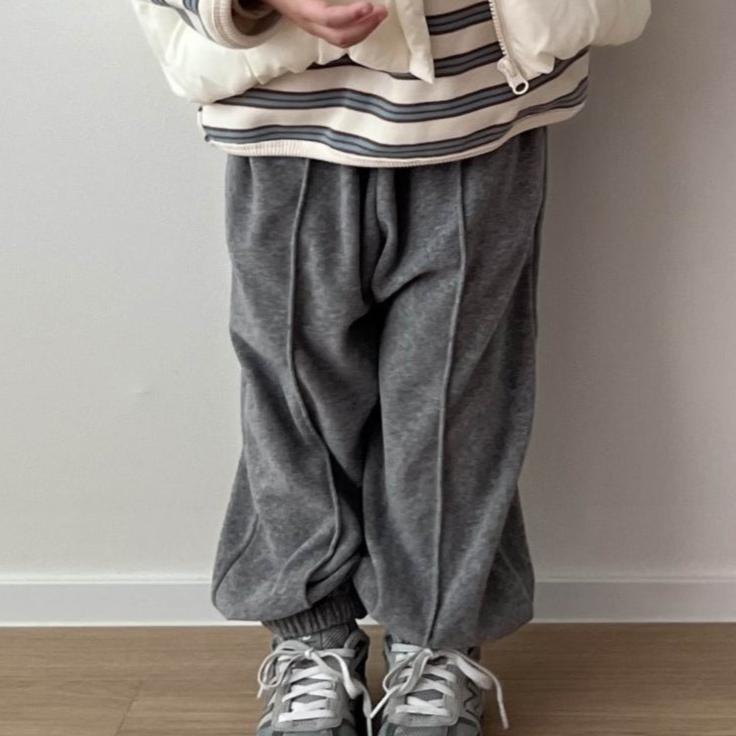 Kids W24 Comfy Soft Pin Tuck Jogger Pants (1-7y) - Gray