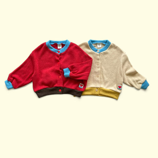 Toddler F25 Contrast Hem Cardigan (3-7y) - 2 Colors - AT NOON STORE