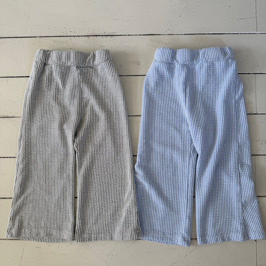 Kids SS26 Stripe Seersucker Semi Flare Pants (2-10y) - 2 Colors - AT NOON STORE