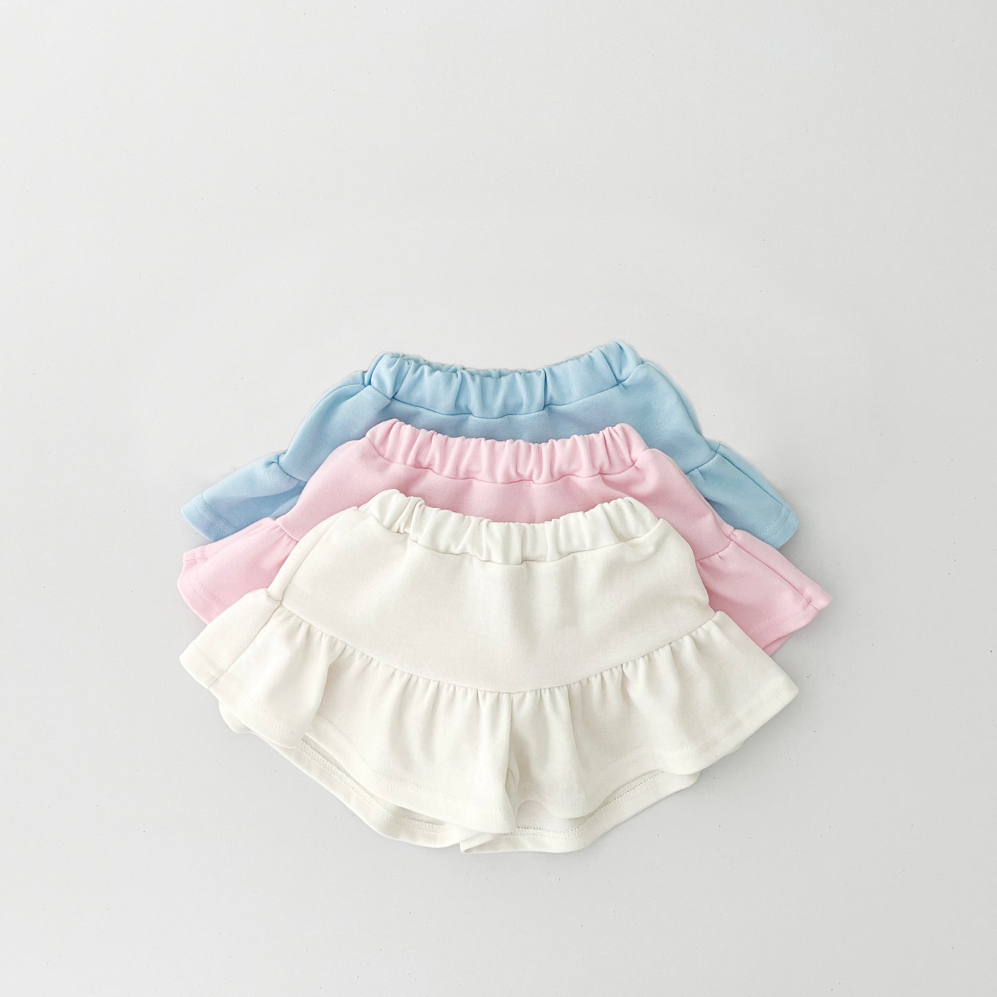 Kids Short Sleeve Sweatshirt and Skirted Shorts Set (2-7y) - 3 Colors