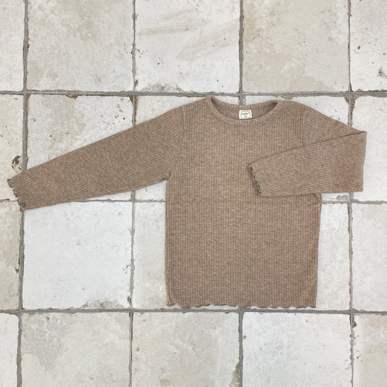 Toddler W25 Lettuce-Edge Ribbed Top (1-7y) - 2 Colors