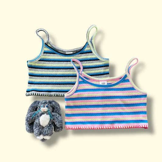Toddler SP26 Eyelet Stripe Sleeveless Cropped Top (2-8y) - 2 Colors - AT NOON STORE