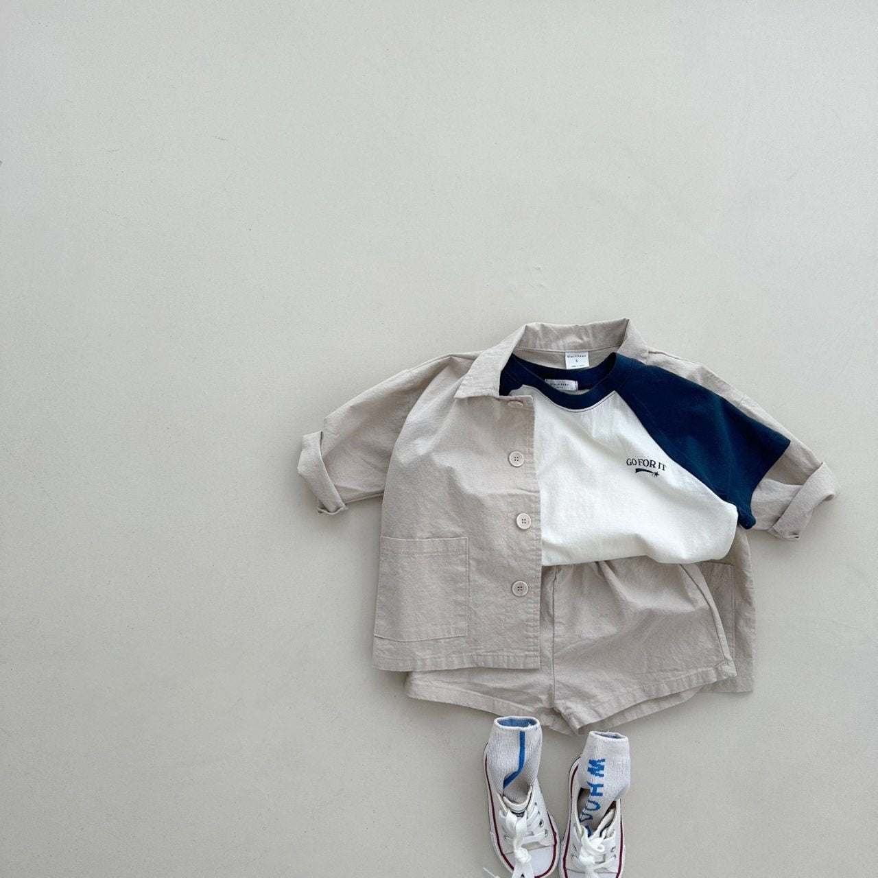 Kids Shirt and Shorts Set (2-6y) - Beige