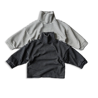 Toddler W25 Warm Fleece Stripe Mock Neck Long Sleeve Top (1-7y) - 2 Colors
