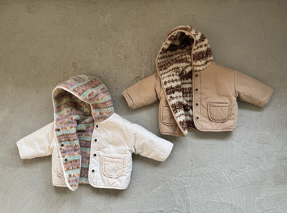 Kids W25 Sherpa Lined Reversible Hooded Jacket with Hood(1-6y) - 2 Colors