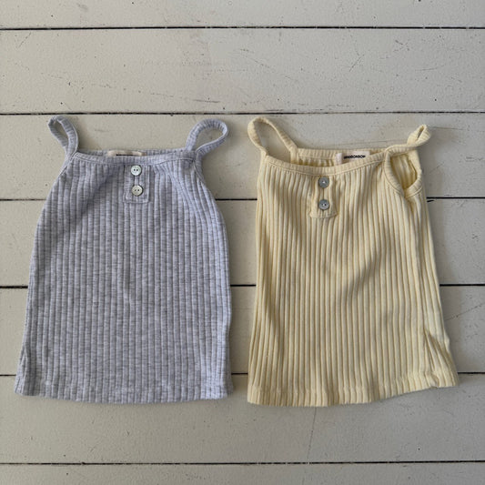 Kids SS26 Ribbed Noodle Strap Tank Top (2-10y) - 2 Colors - AT NOON STORE