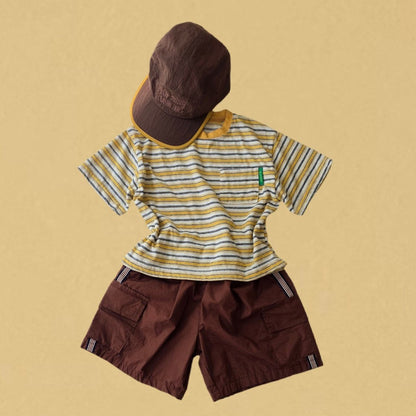 Toddler SS26 Multi Stripe Short Sleeve Top (2-7y) - 2 Colors - AT NOON STORE