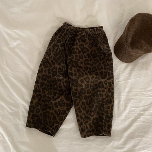 Toddler Leopard Corduroy Pull On Pants (2-7y) - Brown Leopard